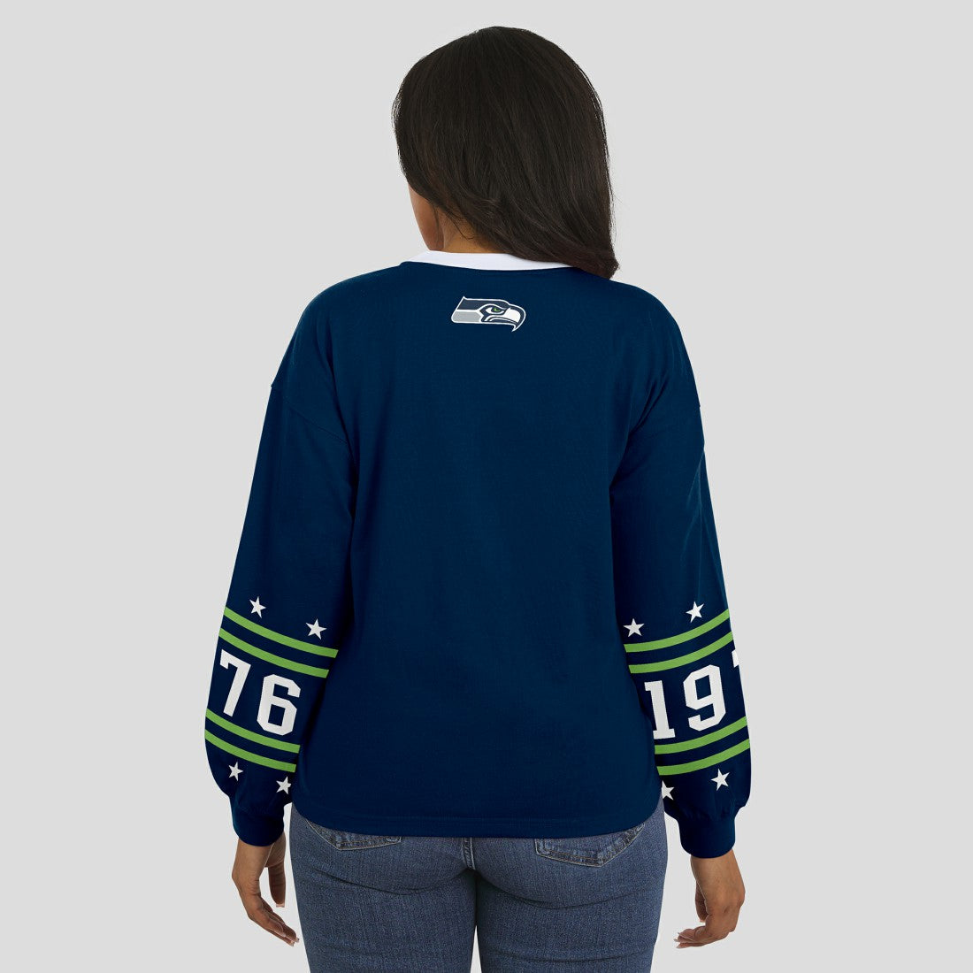 Seattle Seahawks WEAR by Erin Andrews Women's Sport Long-Sleeve T-Shirt College Navy