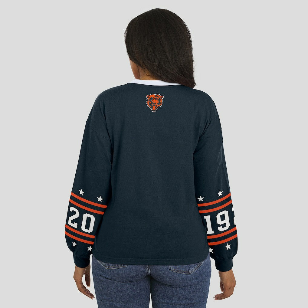 Chicago Bears WEAR by Erin Andrews Women's Sport Long-Sleeve T-Shirt Navy