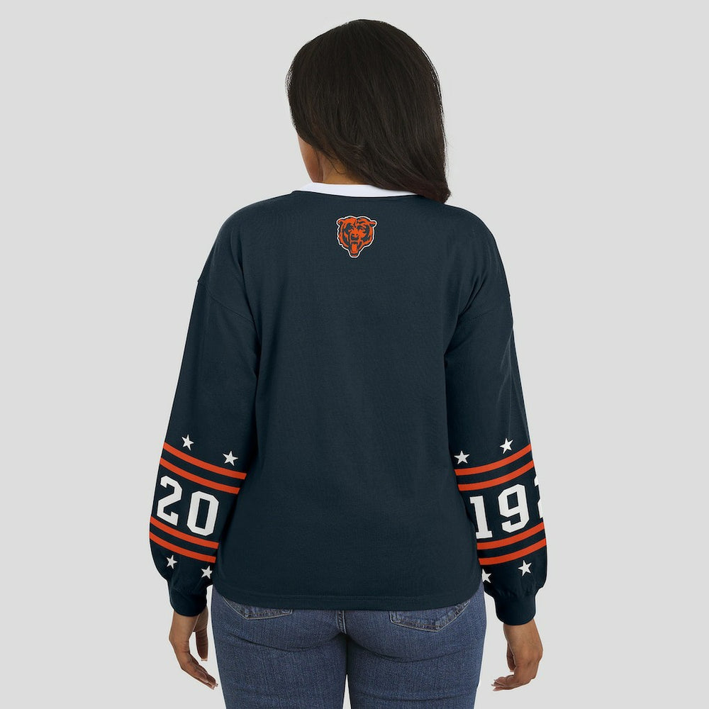 Chicago Bears WEAR by Erin Andrews Women's Sport Long-Sleeve T-Shirt Navy