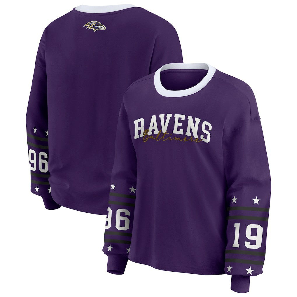 Baltimore Ravens WEAR by Erin Andrews Women's Sport Long-Sleeve T-Shirt Purple