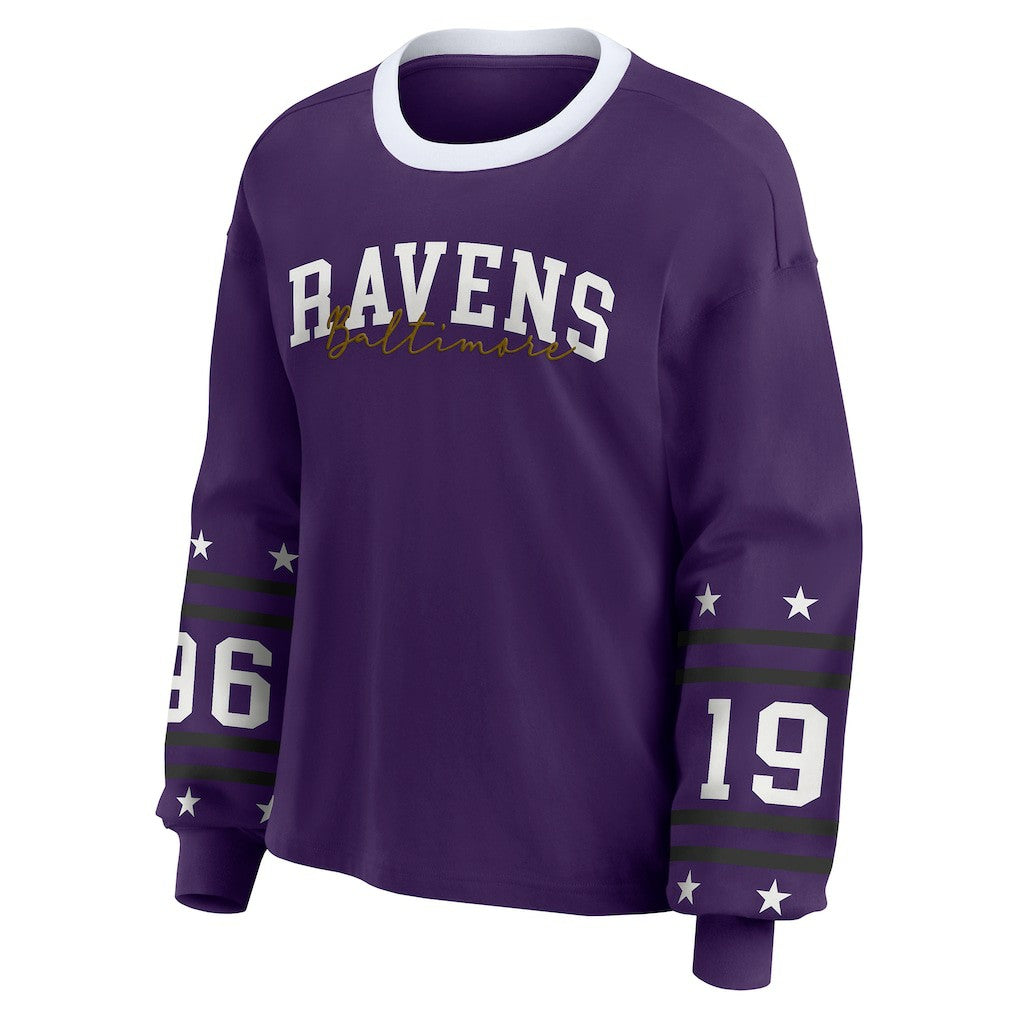 Baltimore Ravens WEAR by Erin Andrews Women's Sport Long-Sleeve T-Shirt Purple