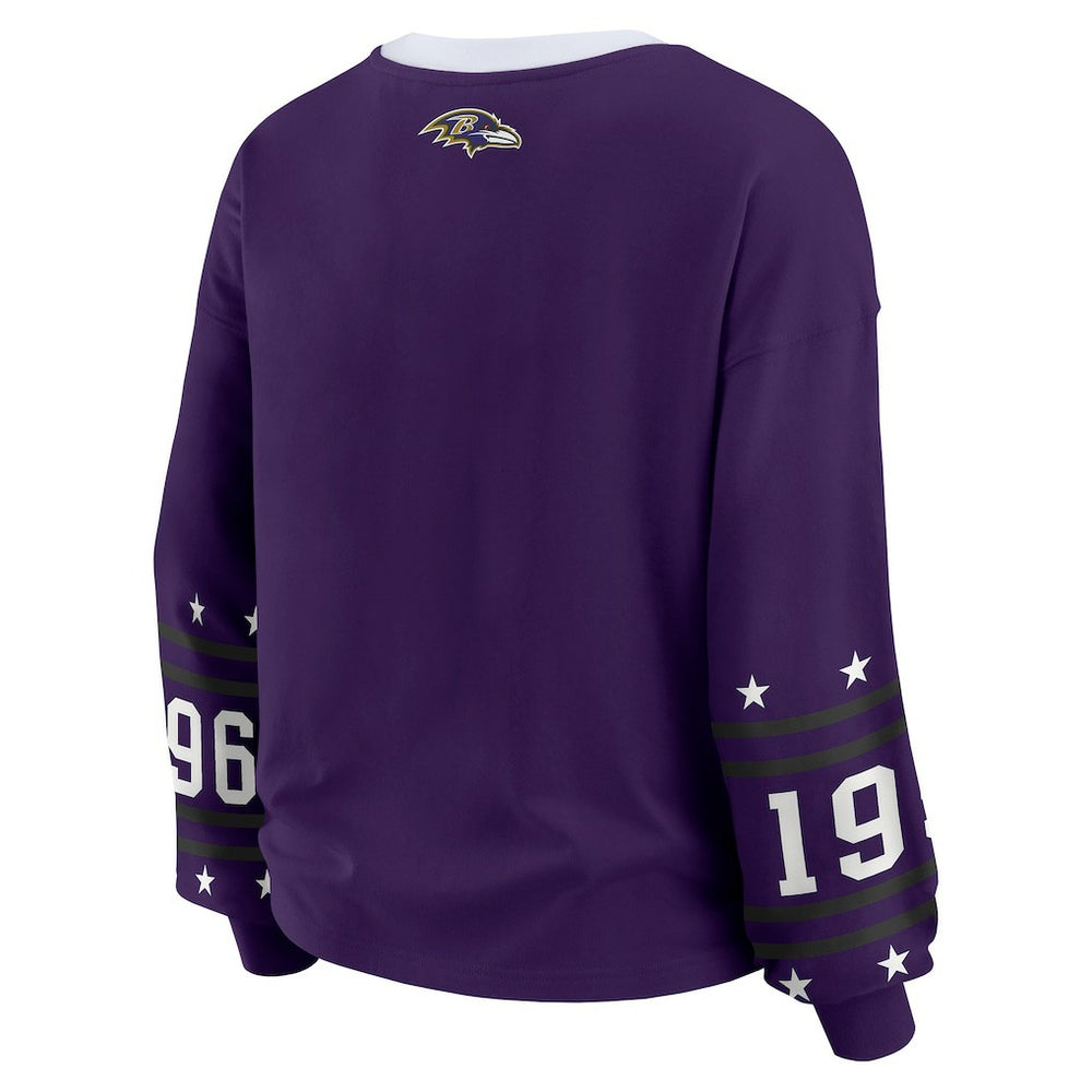 Baltimore Ravens WEAR by Erin Andrews Women's Sport Long-Sleeve T-Shirt Purple
