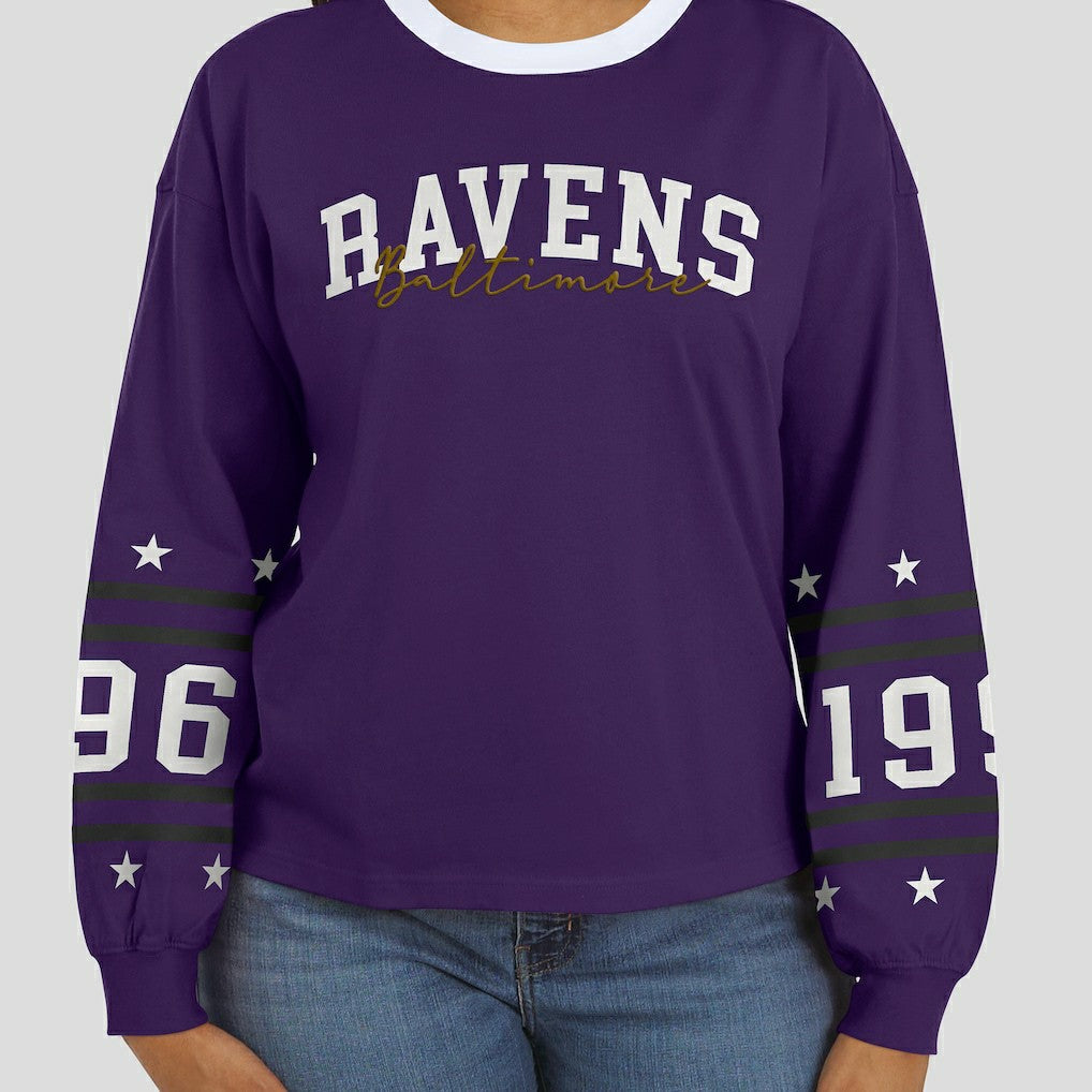 Baltimore Ravens WEAR by Erin Andrews Women's Sport Long-Sleeve T-Shirt Purple
