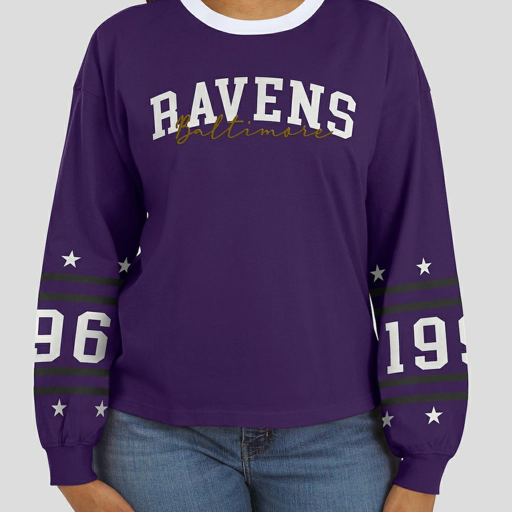 Baltimore Ravens WEAR by Erin Andrews Women's Sport Long-Sleeve T-Shirt Purple