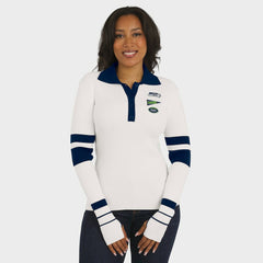 Seattle Seahawks WEAR by Erin Andrews Women's Ribbed Henley Polo Sweater White
