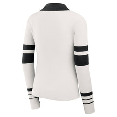 Pittsburgh Steelers WEAR by Erin Andrews Women's Ribbed Henley Polo Sweater White