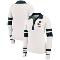 Chicago Bears WEAR by Erin Andrews Women's Ribbed Henley Polo Sweater White