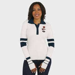 Chicago Bears WEAR by Erin Andrews Women's Ribbed Henley Polo Sweater White