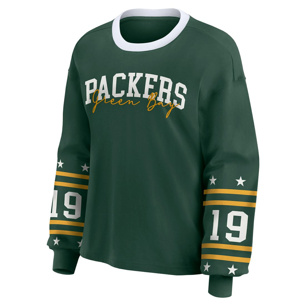 Green Bay Packers WEAR by Erin Andrews Women's Plus Size Sport Long-Sleeve T-Shirt Green