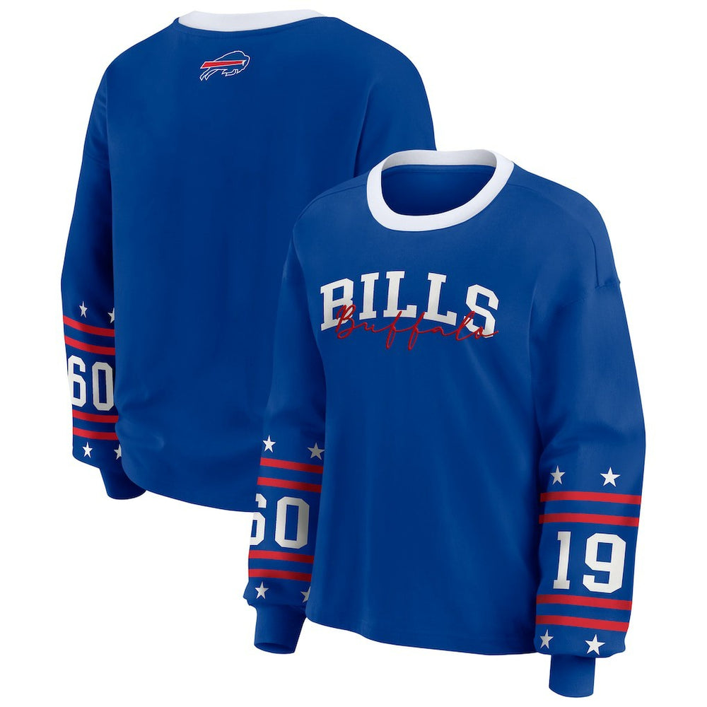 Buffalo Bills WEAR by Erin Andrews Women's Plus Size Sport Long-Sleeve T-Shirt Royal