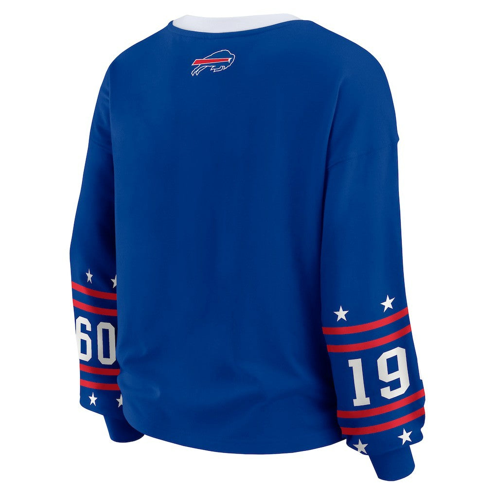 Buffalo Bills WEAR by Erin Andrews Women's Plus Size Sport Long-Sleeve T-Shirt Royal