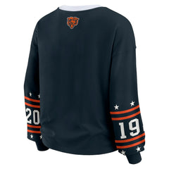 Chicago Bears WEAR by Erin Andrews Women's Plus Size Sport Long-Sleeve T-Shirt Navy