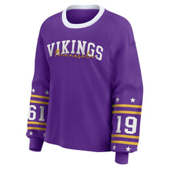 Minnesota Vikings WEAR by Erin Andrews Women's Plus Size Sport Long-Sleeve T-Shirt Purple