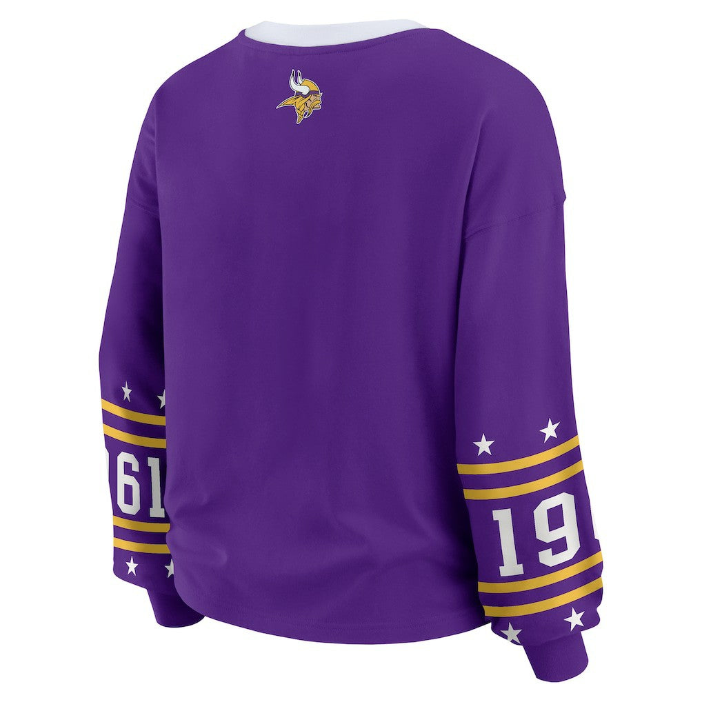 Minnesota Vikings WEAR by Erin Andrews Women's Plus Size Sport Long-Sleeve T-Shirt Purple