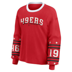 San Francisco 49ers WEAR by Erin Andrews Women's Plus Size Sport Long-Sleeve T-Shirt Scarlet