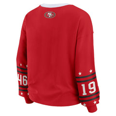 San Francisco 49ers WEAR by Erin Andrews Women's Plus Size Sport Long-Sleeve T-Shirt Scarlet