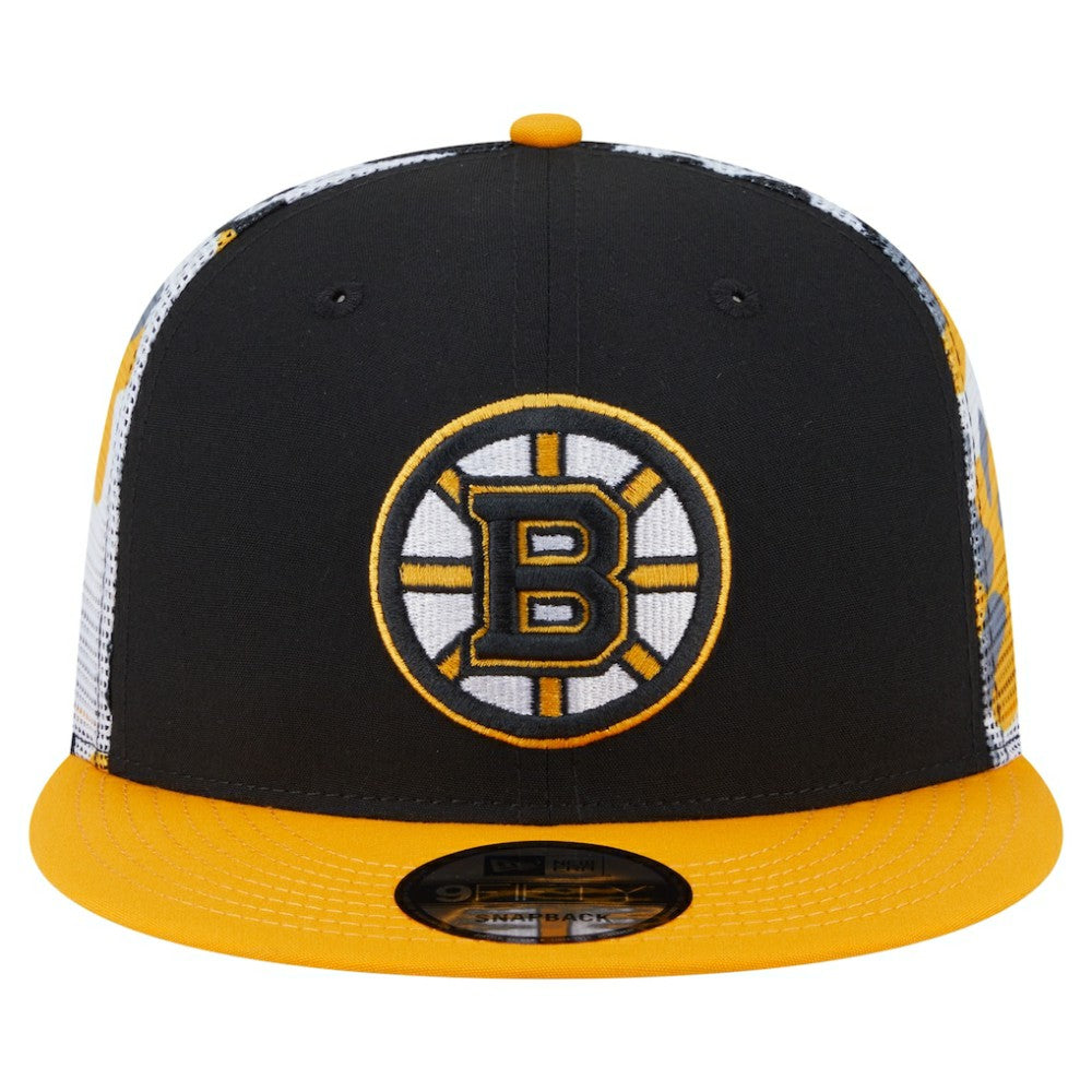 NHL Boston Bruins New Era Camo Meshback 9FIFTY Snapback Hat - Black/Gold