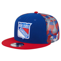 NHL New York Rangers New Era Camo Meshback 9FIFTY Snapback Hat - Blue/Red