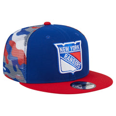 NHL New York Rangers New Era Camo Meshback 9FIFTY Snapback Hat - Blue/Red