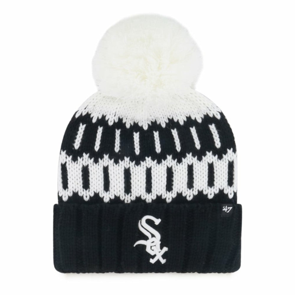 Chicago White Sox '47 Women's Felicity Cuffed Knit Hat with Pom - Black Hats