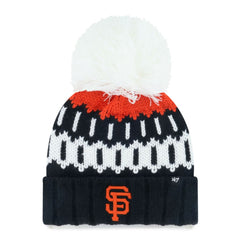 San Francisco Giants '47 Women's Felicity Cuffed Knit Hat with Pom - Black Hats