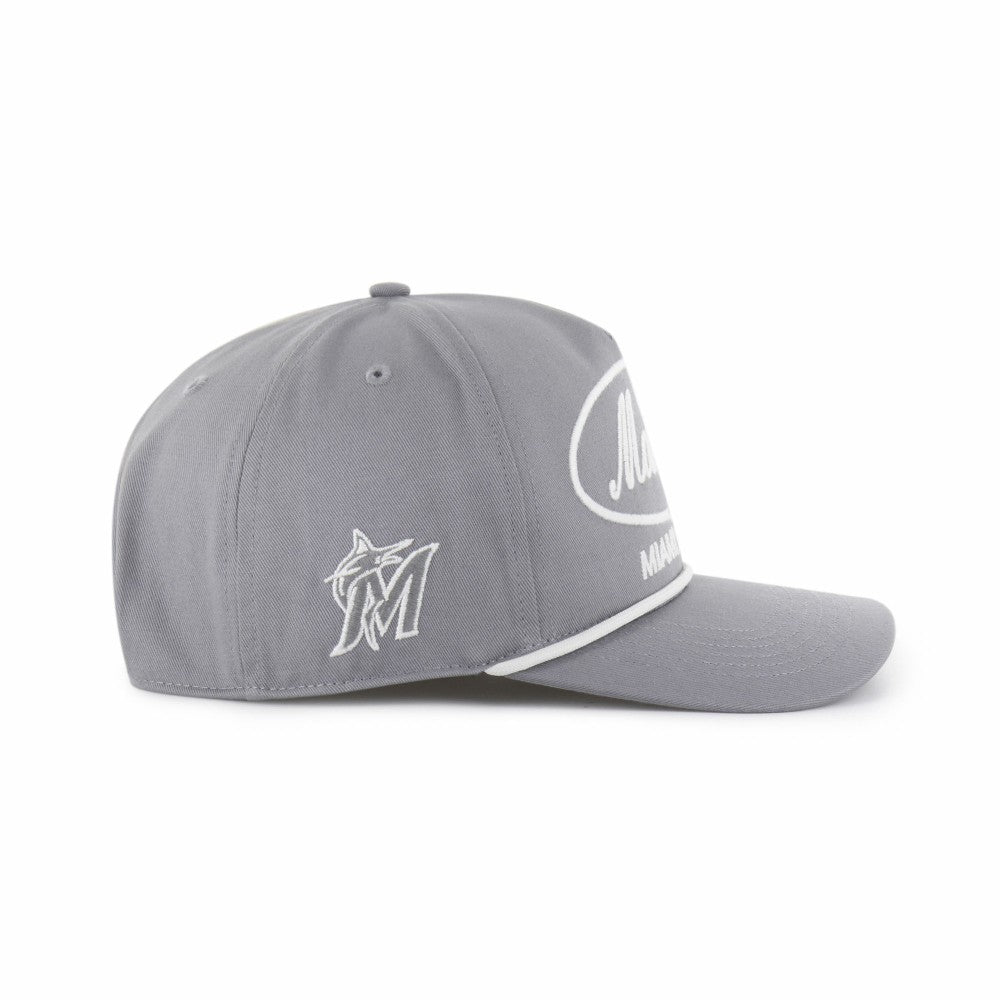 Miami Marlins '47 Foundational Hitch Adjustable Hat - Gray Hats