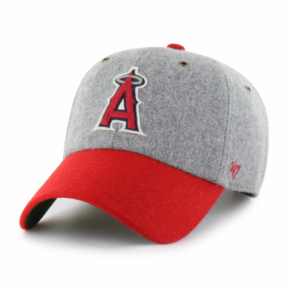 Los Angeles Angels '47 Golden Age Wool Clean Up Adjustable Hat - Gray/Red Hats