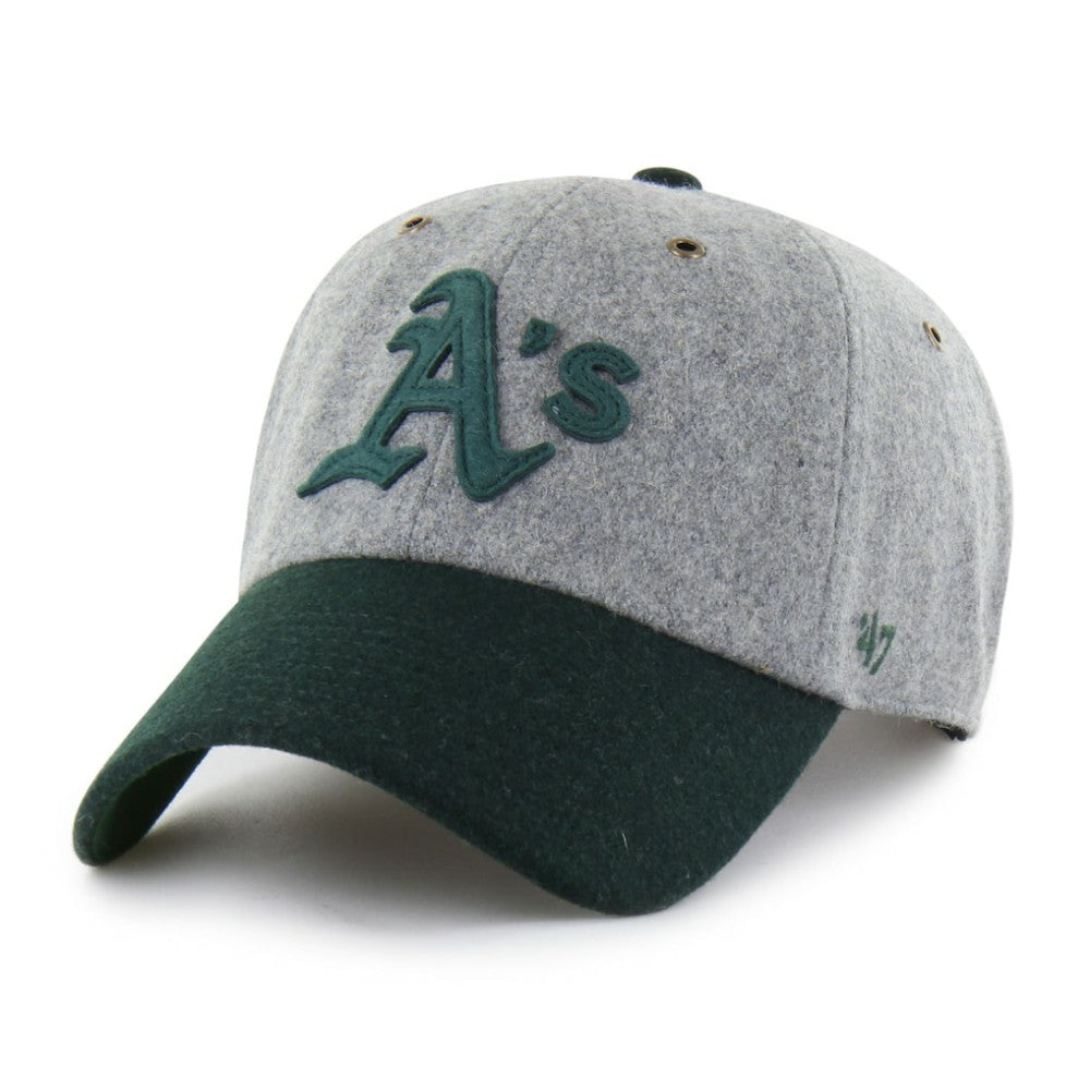 Athletics '47 Golden Age Wool Clean Up Adjustable Hat - Gray/Green Hats