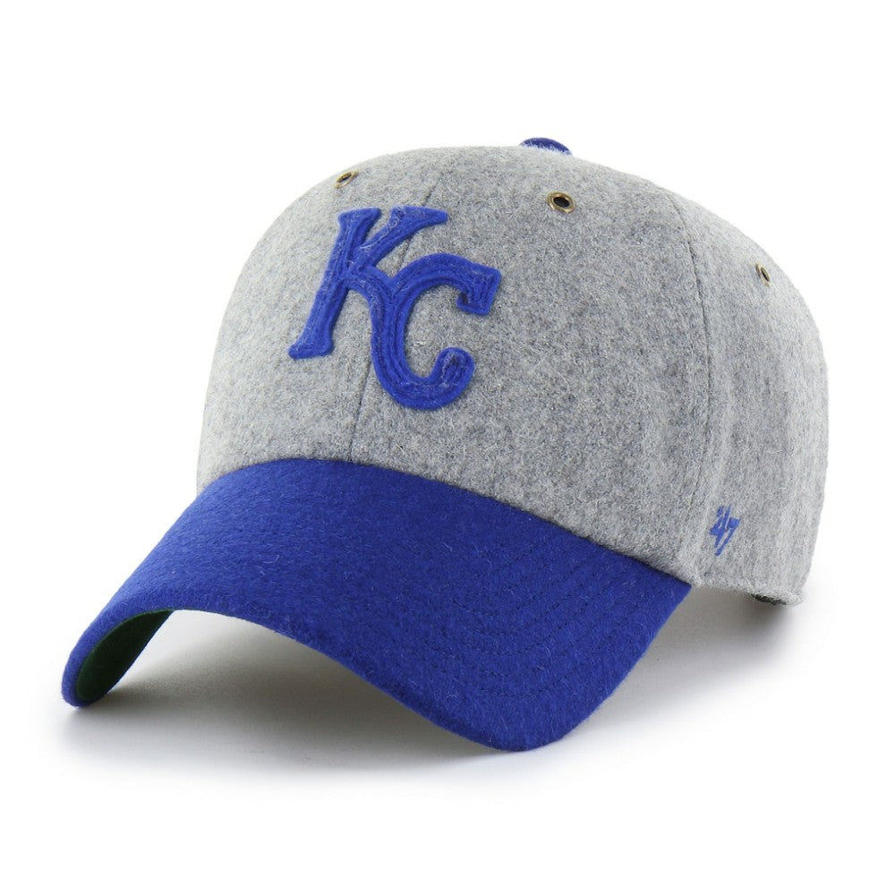 Kansas City Royals '47 Golden Age Wool Clean Up Adjustable Hat - Gray/Royal Hats