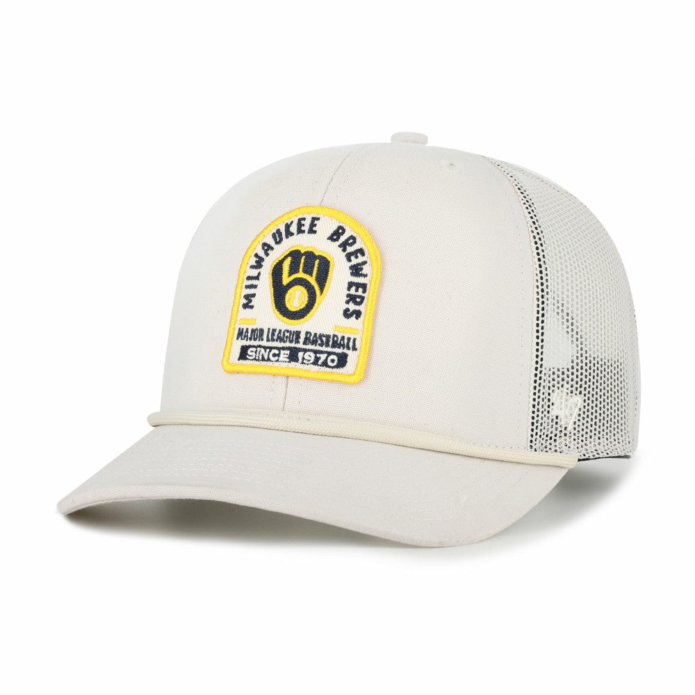 Milwaukee Brewers '47 Gravestone Adjustable Trucker Hat - Cream Hats