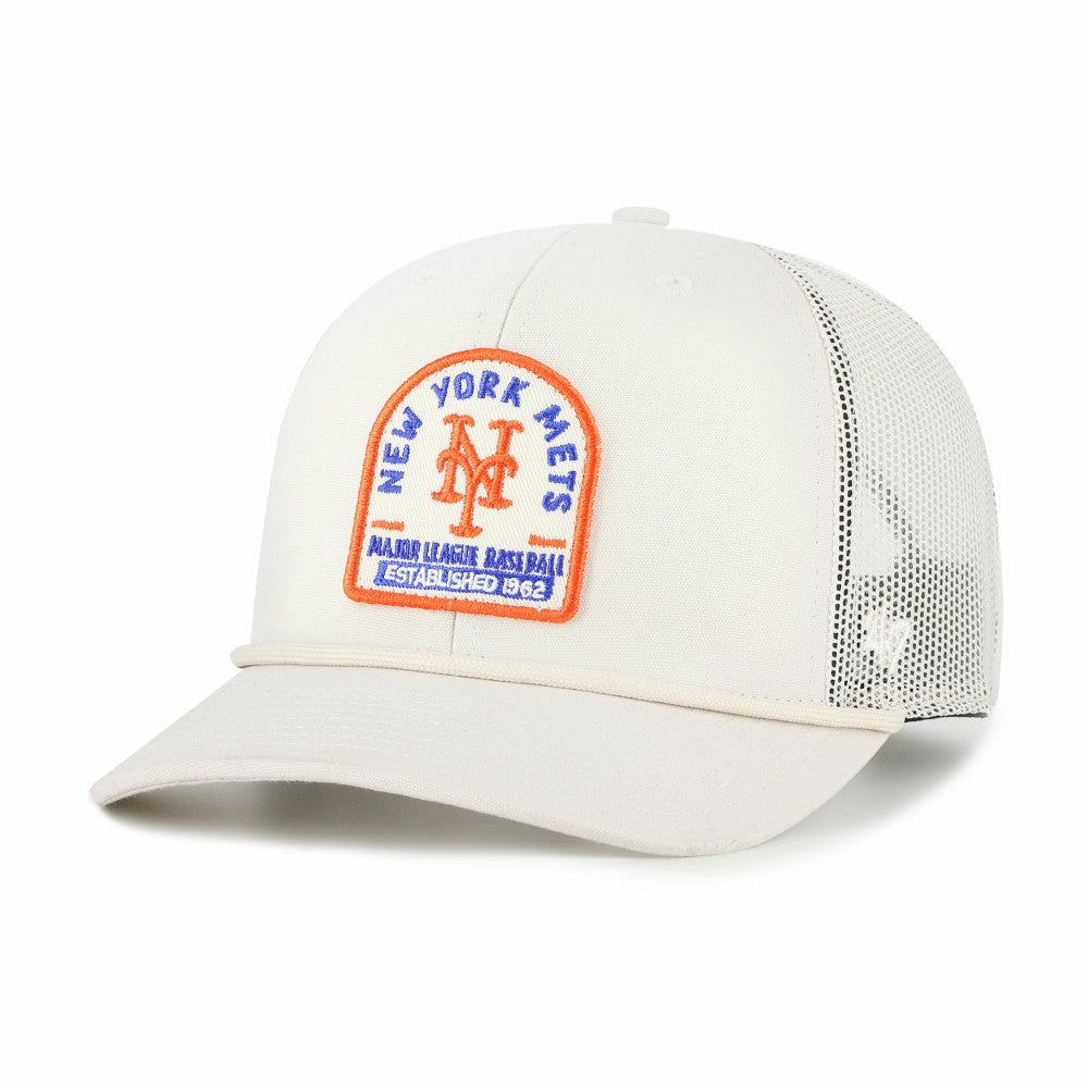 New York Mets '47 Gravestone Adjustable Trucker Hat - Cream Hats