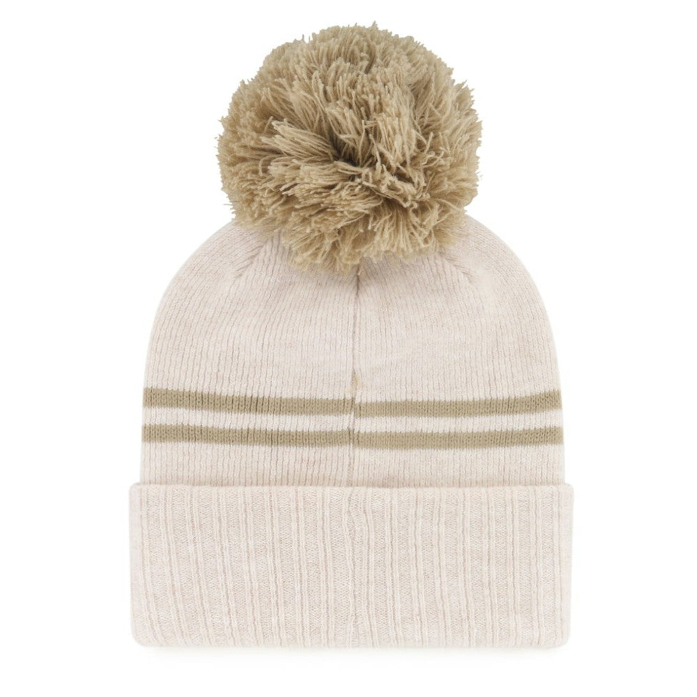 Atlanta Braves '47 Women's Latte Cuffed Knit Hat with Pom - Natural Hats