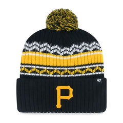 Pittsburgh Pirates '47 Youth Polar Vortex Cuffed Knit Hat with Pom - Black Hats