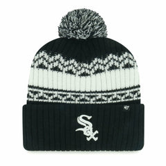 Chicago White Sox '47 Youth Polar Vortex Cuffed Knit Hat with Pom - Black Hats