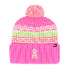 Los Angeles Angels '47 Youth Polar Vortex Cuffed Knit Hat with Pom - Pink Hats