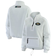 Jacksonville Jaguars WEAR by Erin Andrews Women's Polar Fleece Half-Zip Jacket White