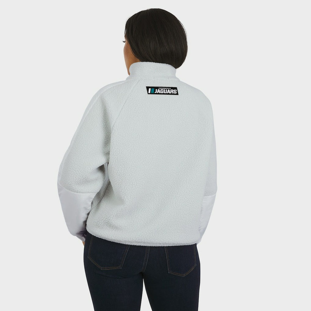 Jacksonville Jaguars WEAR by Erin Andrews Women's Polar Fleece Half-Zip Jacket White