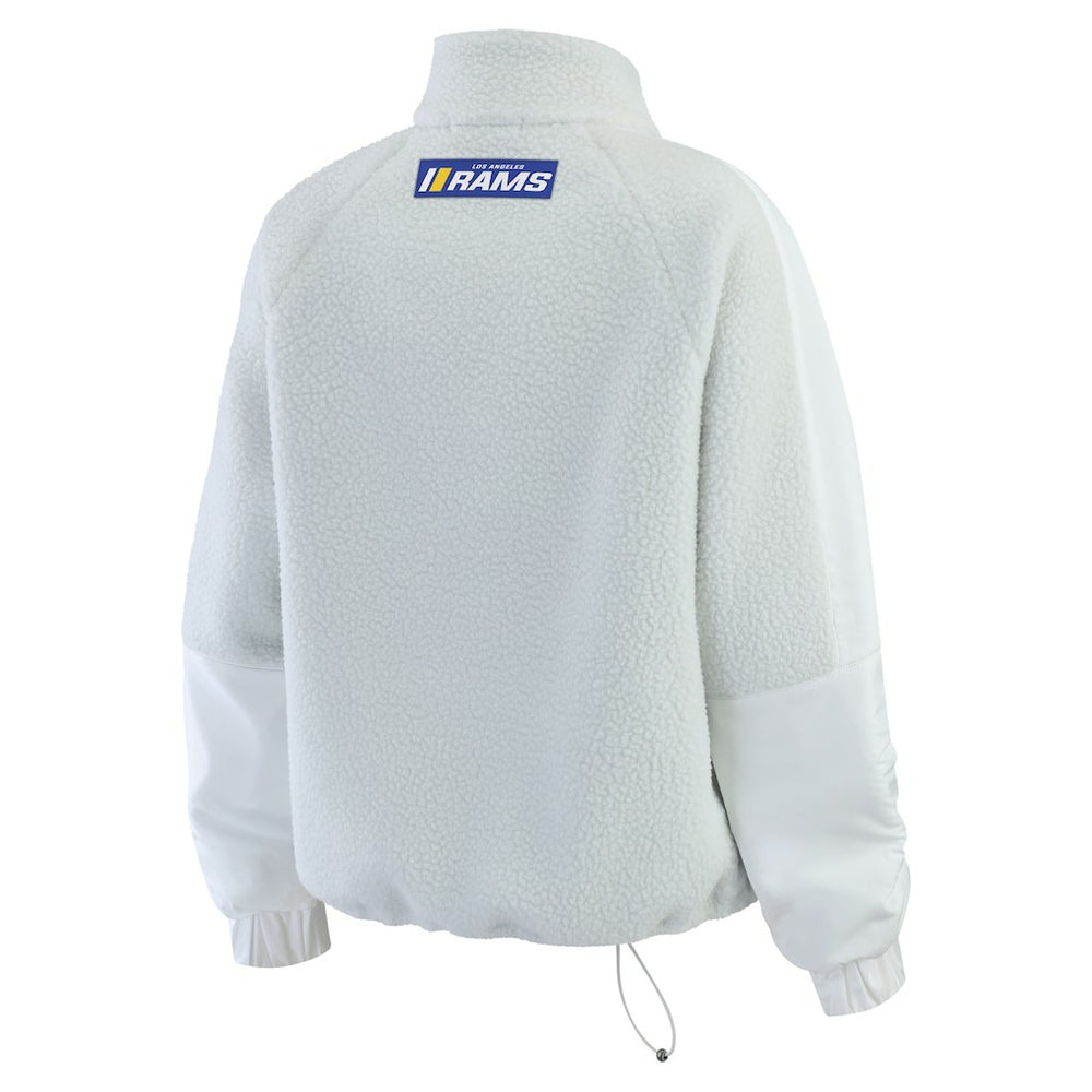 Los Angeles Rams WEAR by Erin Andrews Women's Polar Fleece Half-Zip Jacket White