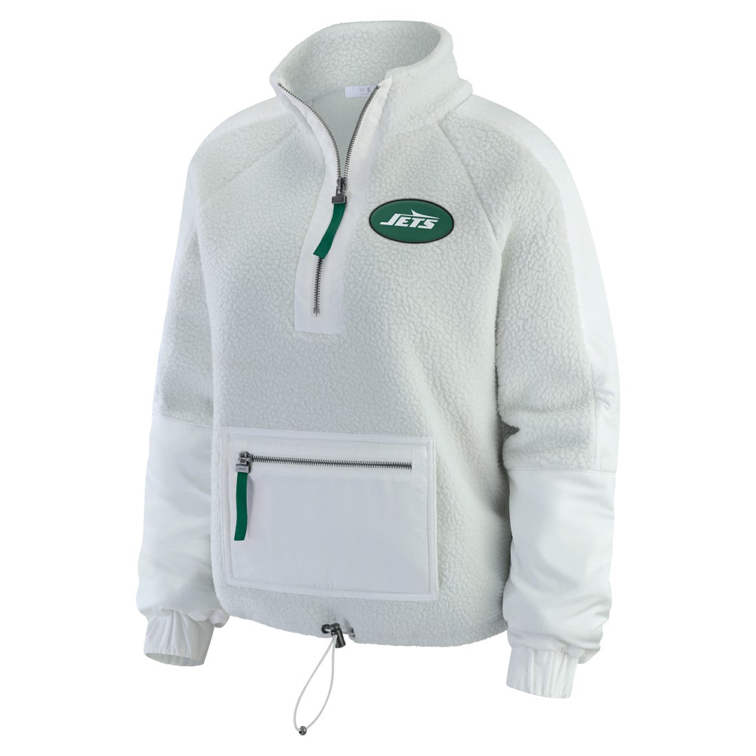 New York Jets WEAR by Erin Andrews Women's Polar Fleece Half-Zip Jacket White