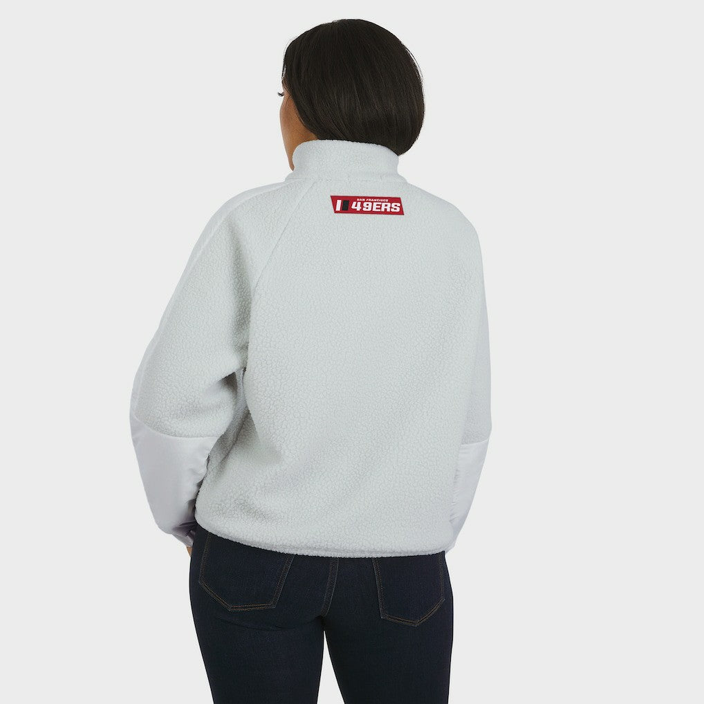 San Francisco 49ers WEAR by Erin Andrews Women's Polar Fleece Half-Zip Jacket White