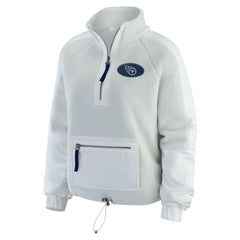 Tennessee Titans WEAR by Erin Andrews Women's Polar Fleece Half-Zip Jacket White