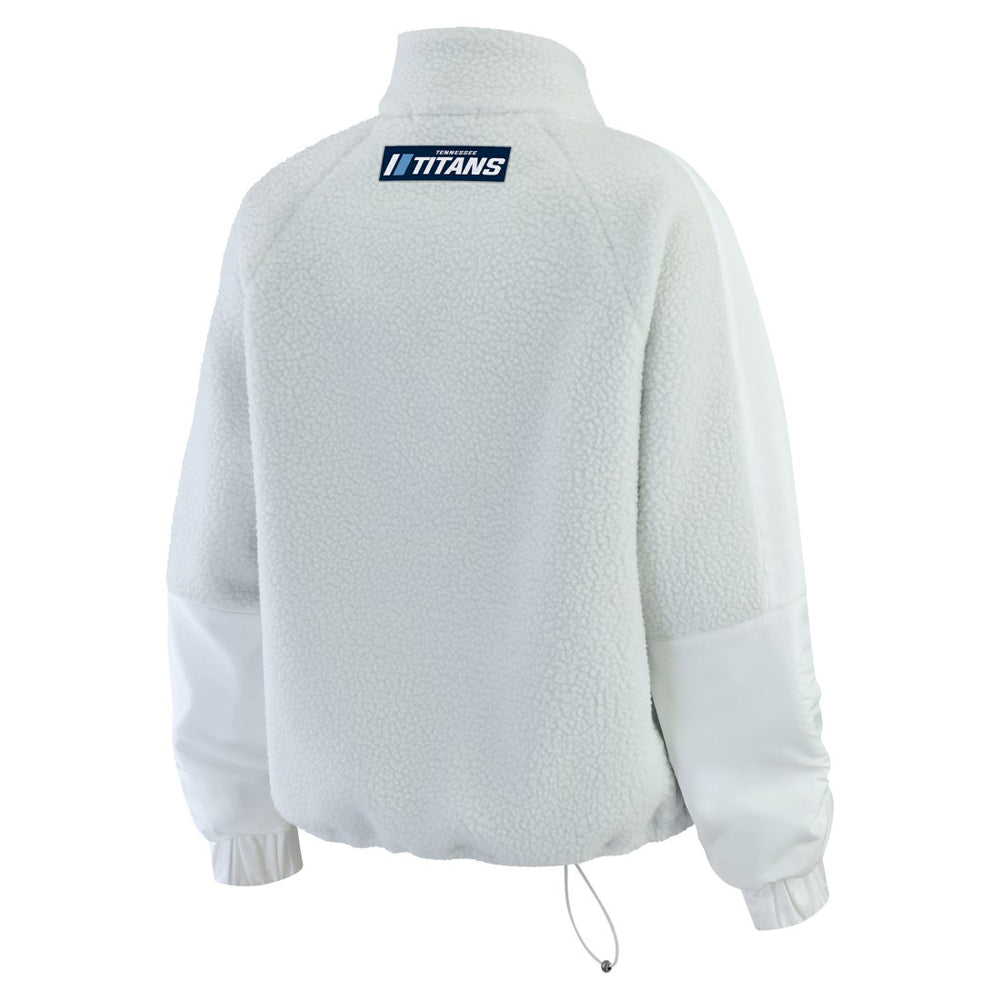 Tennessee Titans WEAR by Erin Andrews Women's Polar Fleece Half-Zip Jacket White