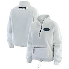 Carolina Panthers WEAR by Erin Andrews Women's Polar Fleece Half-Zip Jacket White