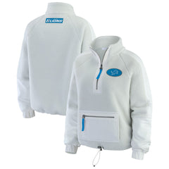 Detroit Lions WEAR by Erin Andrews Women's Polar Fleece Half-Zip Jacket White