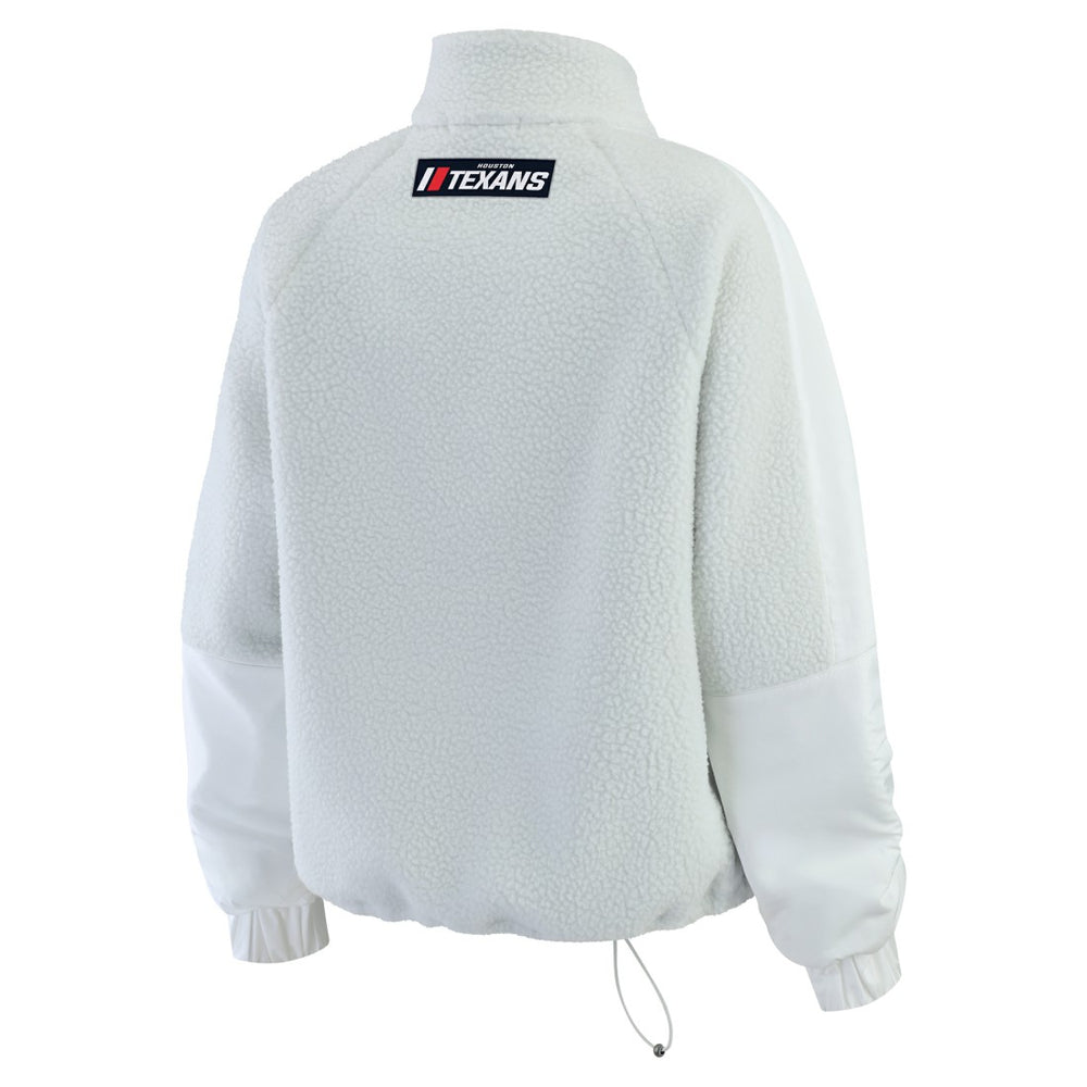 Houston Texans WEAR by Erin Andrews Women's Polar Fleece Half-Zip Jacket White