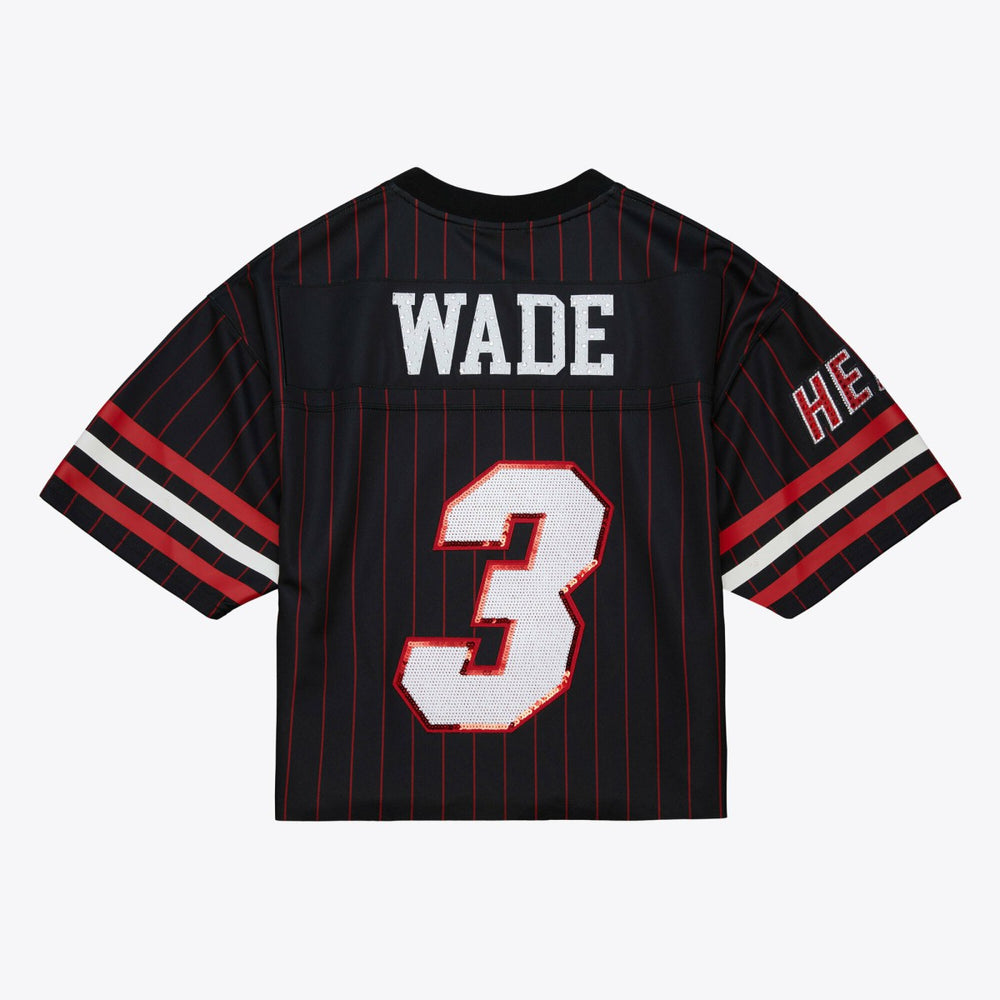 Dwyane Wade Miami Heat x DANNIJO Women's Cropped Football Fashion Jersey Black