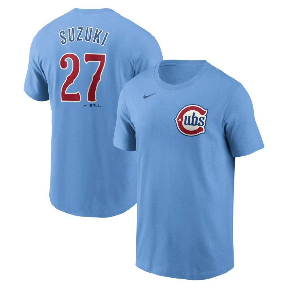 Seiya Suzuki Chicago Cubs Nike  Fuse Name & Number T-Shirt - Baby Blue T-shirts