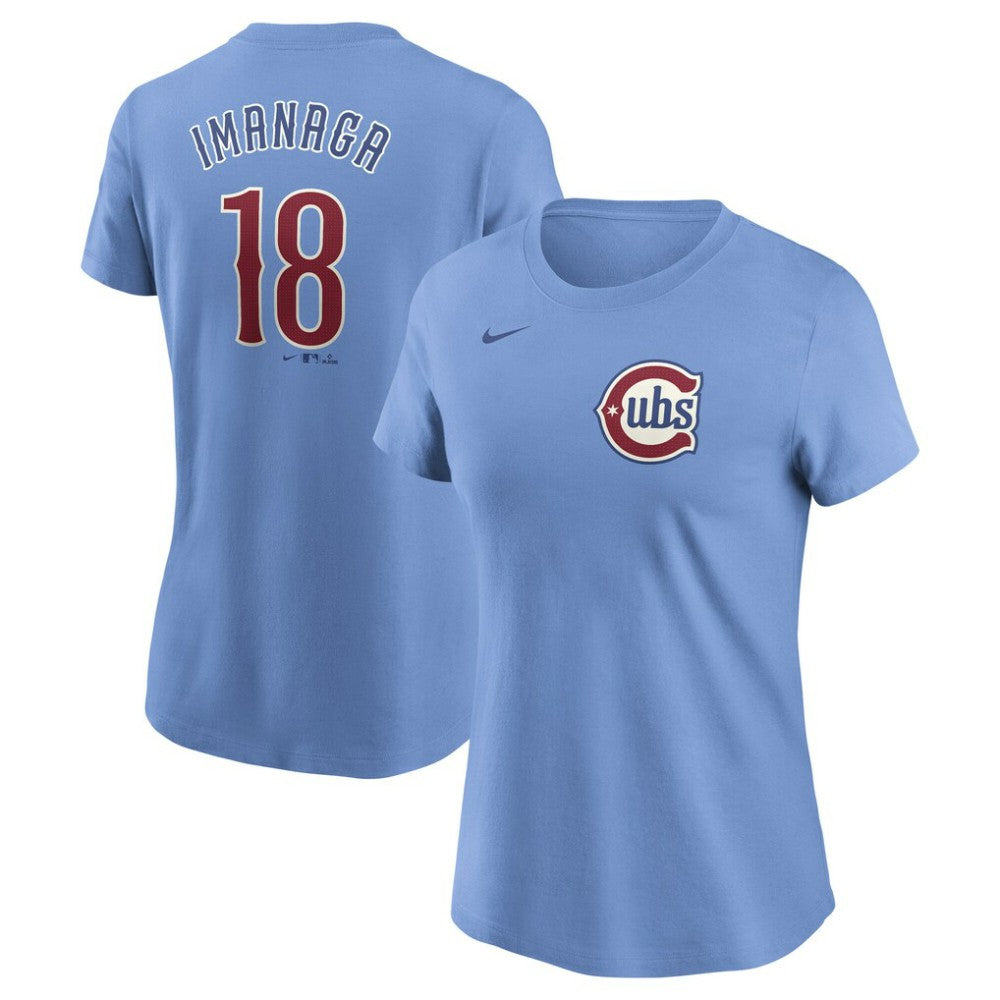 Shōta Imanaga Chicago Cubs Nike Women's Cooperstown Collection Fuse Name & Number T-Shirt - Light Blue T-shirts