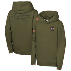 Kansas City Chiefs Youth 2025 Salute to Service Club Fleece Hoodie Olive