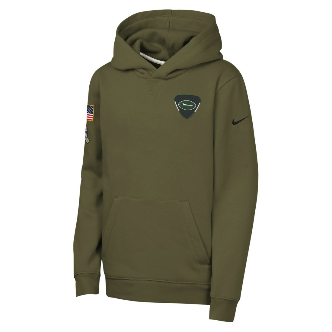 New York Jets Youth 2025 Salute to Service Club Fleece Hoodie Olive